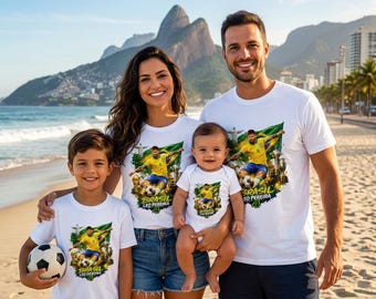 Brazil Leo P #4 Soccer Shirt • Family Matching Fan Tee