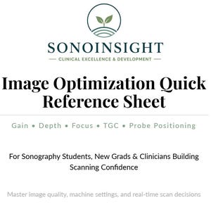 超音波画像最適化クイックリファレンスPDF | 超音波検査操作手順チートシート | DMS学生学習ガイド