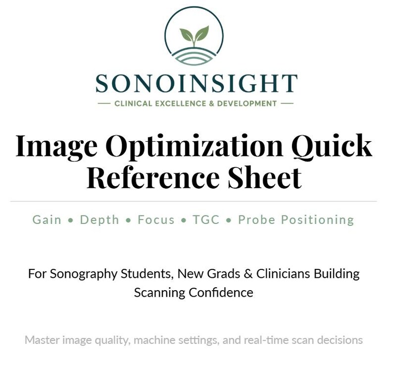 Ultrasound Image Optimization Quick Reference PDF | Sonography ...