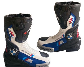 BMW Motorrad モーターサイクルブーツ レザーレーシングブーツ S1000RR Mスポーツ バイクライディングシューズ 保護トラックギア