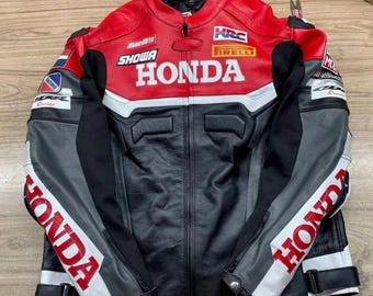 ホンダレーシングレザーモーターサイクルジャケット - ヴィンテージHRCレプソルCBRスポーツバイクプロテクターライディングギア
