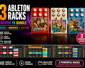 Pacchetto Ableton Rack, effetti ambientali, effetti di delay, strumenti per la progettazione del suono