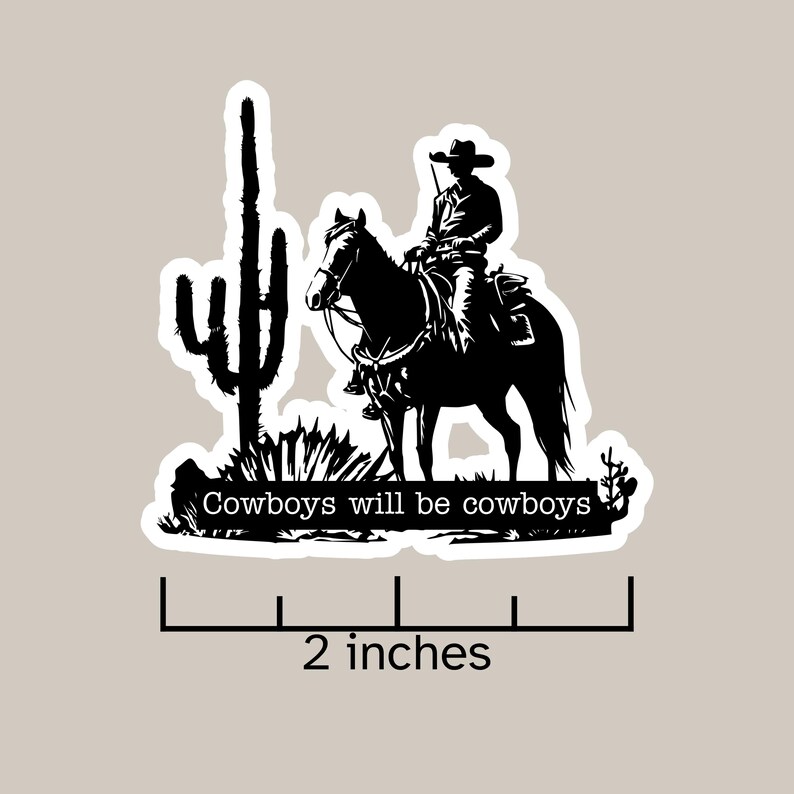 Cowboy Sticker | Cool Sticker for Men - Etsy