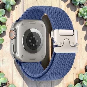 Correa trenzada Solo Loop para Apple Watch / Correa de nailon con botón de paracaídas para Ultra 2 Series 10 9 8 SE / Pulsera elástica