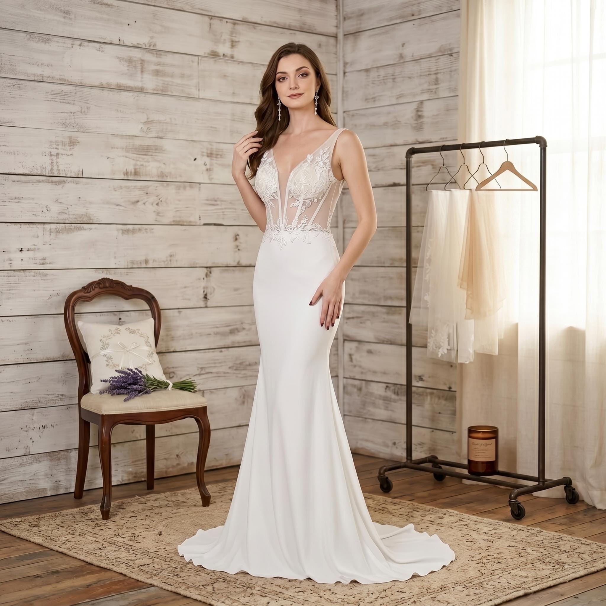 sachin and babi light blue dress Cap Sleeve Crocheted Illusion Back Chiffon A Line Dress