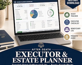 Planificador patrimonial para albaceas / Organizador post mortem y guía paso a paso para la liquidación (Excel + Google Sheets)