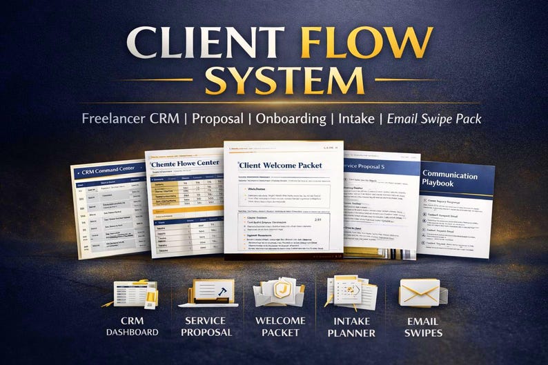 Client Flow System Template Bundle | Freelancer CRM, Proposal ...
