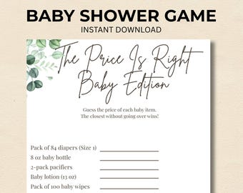 Baby Shower Game | The Price Is Right, Baby Edition (Instant Download)