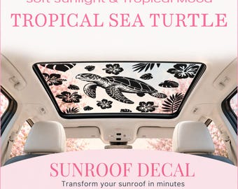 Sea Turtle Sunroof Decal SVG | Tropical Car Vinyl Design | Instant Download | Cricut Silhouette Cut File | Window Sticker SVG