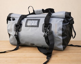 48-Liter-Motorradtasche, wasserdichte Motorradtasche, PVC 500D Bikertasche, Rollverschluss-Reisetasche für Camping, Radfahren und Motorradreisen