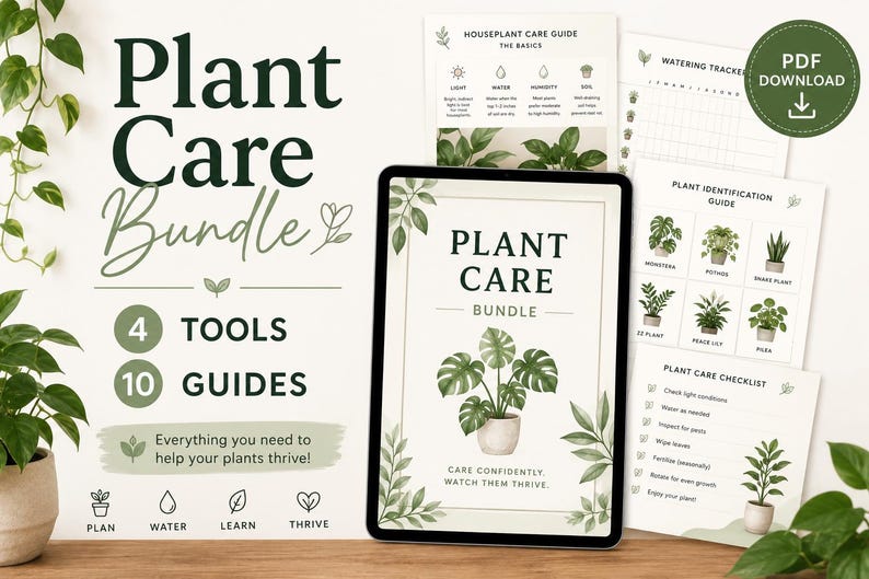 Plant Care Bundle | 4 Tools, 10 Guides (PDF Download) image 1