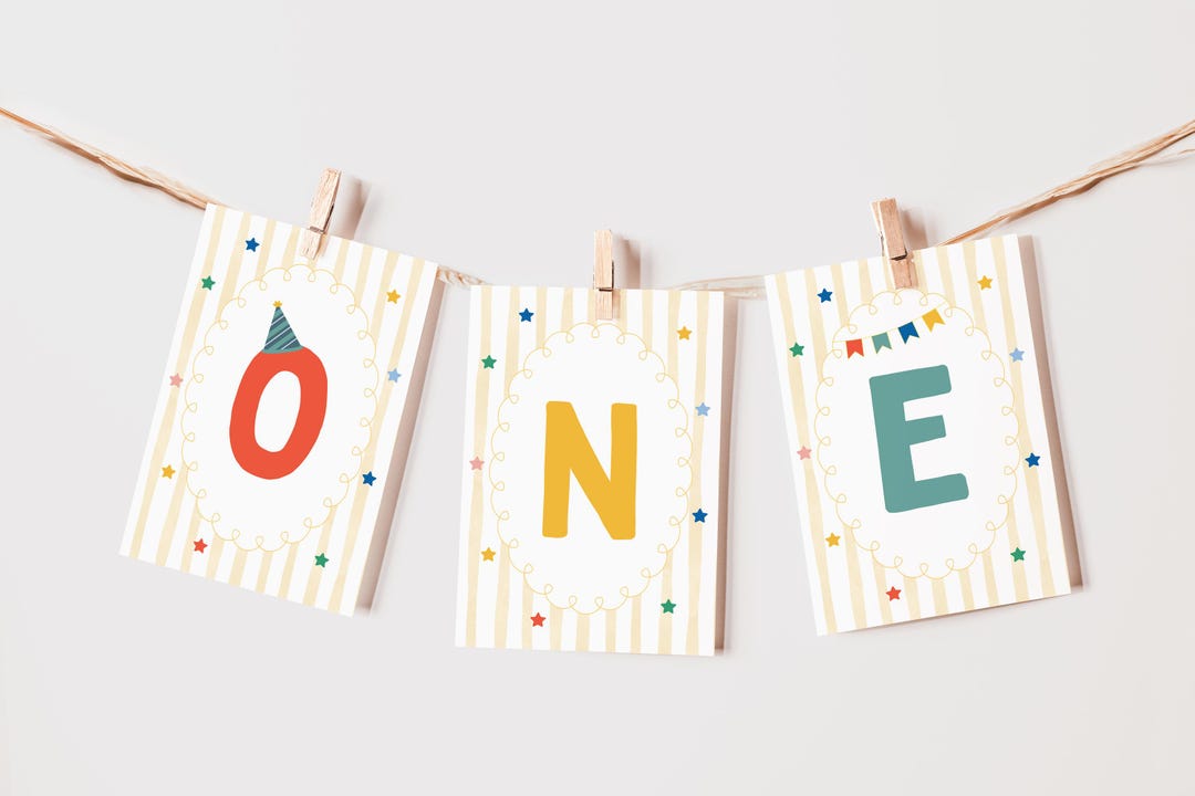 High Chair Banner Template, Fun to Be One 1st Birthday, Whimsical ...