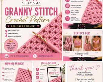 Grandma Stitch Häkelanleitung PDF | Anfänger Freundliches Decken Muster | Einfache Häkelanleitung | Sofort Download