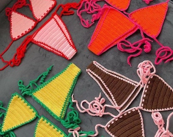 Benutzerdefinierte häkeln Bikini Set | Handgefertigte Bademode, Festival Strand Outfit