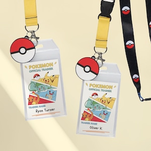 Pokémon-Trainerausweis, Namensschild für die Gruppe, Trainerpass, bearbeitbare Canva-Vorlage (Digitaler Download)