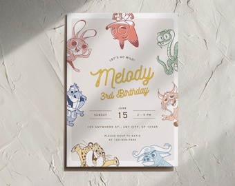 Zootopia Birthday Invitation Template,  Animal City Party Invite, Editable Canva Template (Digital Download)