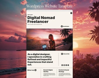 WordPress Website Template Kadence Theme Freelancer — Digital Nomad Freelancer