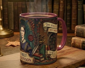 Emily Dickinson portrait mug | poetic quote coffee cup