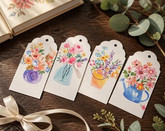 At the Flower Shop (Floral Arrangements) - Gift Tags, each design is a set of 12