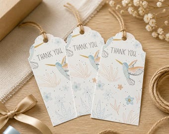 Humming Right Along - Hummingbird Thank You Gift Tags (Sets of 10 or 25)