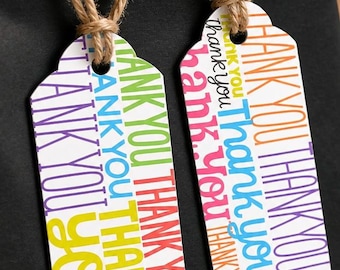 Thanks in Technicolor - Thank You Gift Tags - Set of 10 and 25