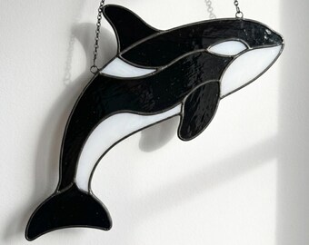 Orca Stained Glass Pattern PDF | Printable Sun Catcher Template | Digital Download