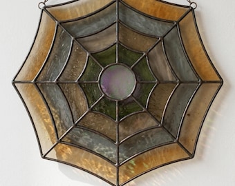 Spiderweb Stained Glass Pattern PDF | Printable Sun Catcher Template | Digital Download
