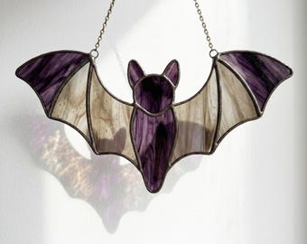 Bat Stained Glass Pattern PDF | Printable Sun Catcher Template | Digital Download