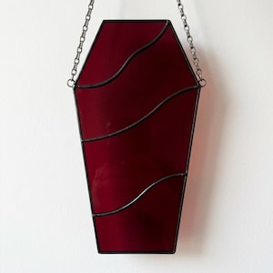 Coffin Stained Glass Pattern PDF | Printable Sun Catcher Template | Digital Download