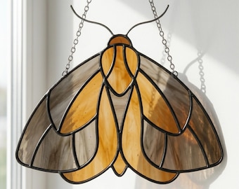 Easy Moth Stained Glass Pattern PDF | DIY Sun Catcher Printable Template