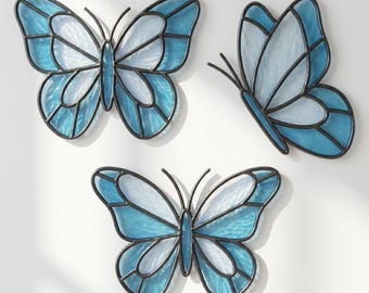 3 Butterfly Glass Pattern PDF | Easy Stained Glass Sun Catcher DIY