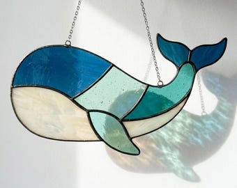 Whale Stained Glass Pattern PDF | Printable Sun Catcher Template | Digital Download