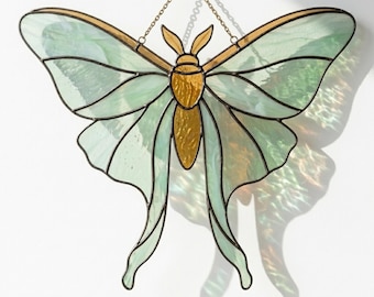 Luna Moth Stained Glass Pattern PDF | Printable Sun Catcher Template | Digital Download
