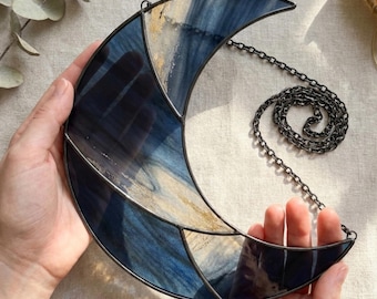 Moon Stained Glass Pattern | Printable Sun Catcher DIY Template PDF