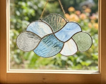 Cloud Stained Glass Pattern PDF | Printable Sun Catcher Template | Digital Download