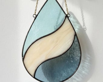 Teardrop Stained Glass Pattern PDF | Printable Sun Catcher Template | Digital Download