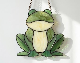 Frog Stained Glass Pattern PDF | DIY Craft Template Digital Download
