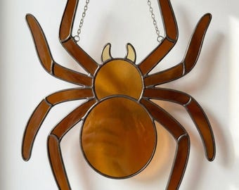 Spider Stained Glass Pattern PDF | DIY Suncatcher Template