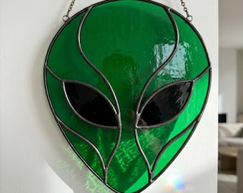Alien Stained Glass Pattern PDF | Printable Sun Catcher Template | Digital Download