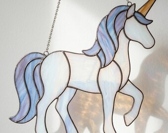 Unicorn Stained Glass Pattern PDF | Printable Sun Catcher Template | Digital Download