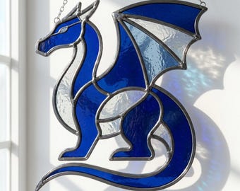 Dragon Stained Glass Pattern PDF | Printable Sun Catcher Template | Digital Download