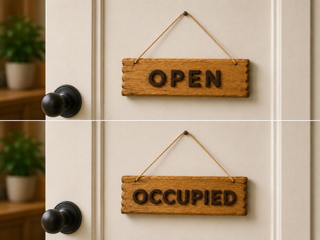Occipied Sign Double Sided Hanging Open/occupied Sign - Etsy