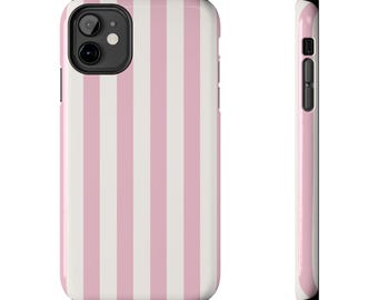 Pink Cream Vertical Stripe Phone Case | Protective Vintage Design