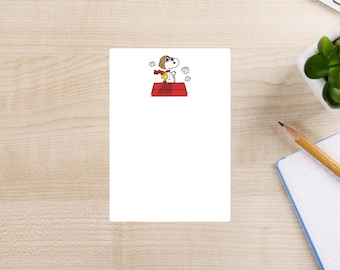 Aviator Snoopy Notepad | Snoopy Notepad  | Peanuts Inspired Stationery | Peanuts