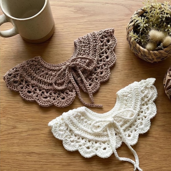 Crochet Lace Collar Pattern – Cute Vintage Crochet Collar PDF, Detachable Peter Pan Collar, Handmade Neck Accessory