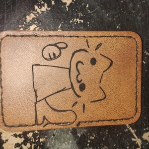 Cartoon Kitty Thumbs Up Leather Patch