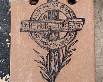 R.I.P. Arthur Morgan RDR2 Placa de madeira gravada a laser