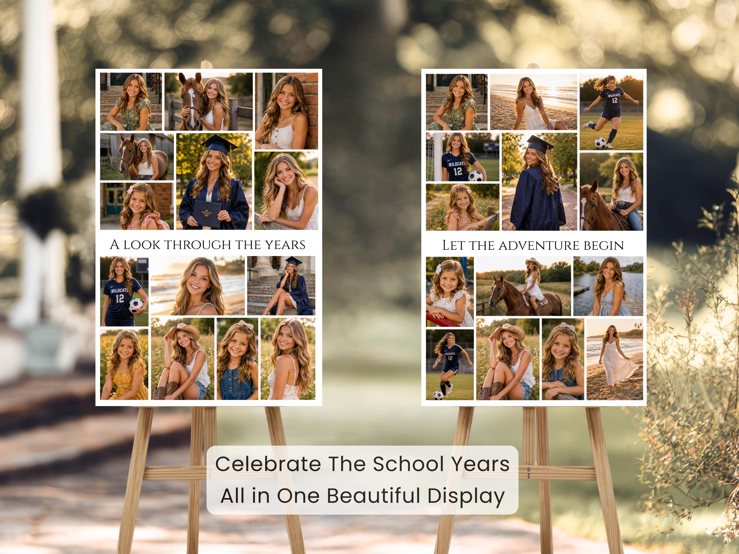 Photo Board Grad Graduation Photo Display Board Canva Template, Senior Photo Memory ...