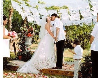 1 Pack - Papel Picado White Wedding Banners