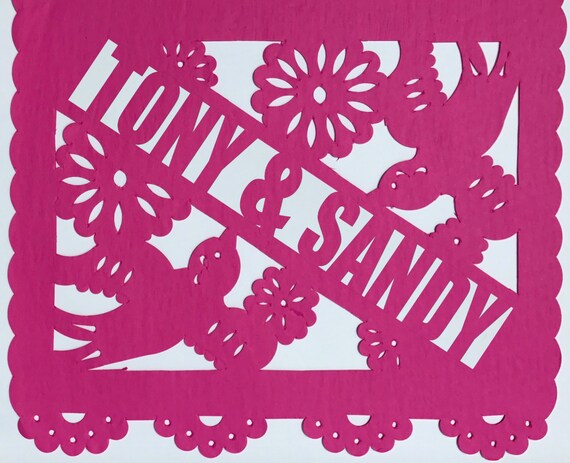 Personalized Papel Picado Palomas Banner Design Mexican Etsy